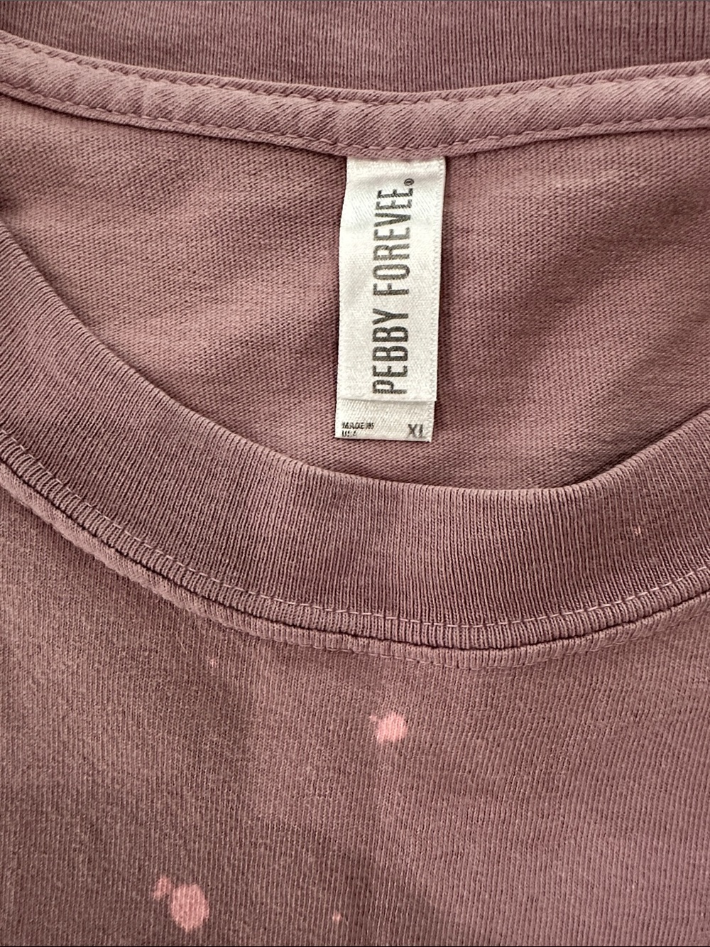 Pebby Forevee- Good Vibes Short Sleeve Tee - Mauve with Orange Print- XL - Picture 2 of 7